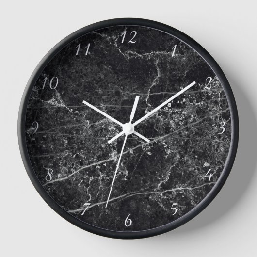 Horloge Texture en marbre noir (Recto)