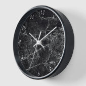 Horloge Texture en marbre noir (Angle)
