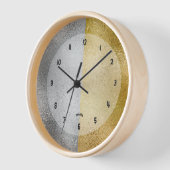 Horloge Texture irisée brillante or et argent (Angle)