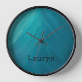 Horloge texture turquoise en verre (Recto)