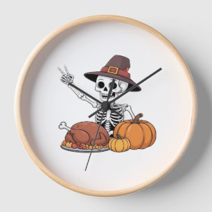 Horloge Thanksgiving X-ray Skeleton Funny Rock Hand Fall L