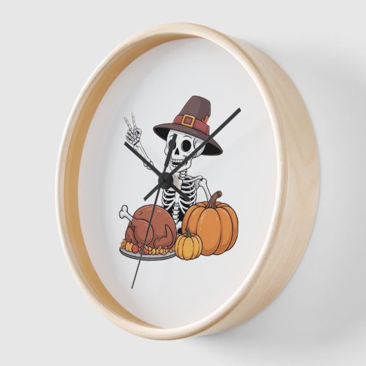 Horloge Thanksgiving X-ray Skeleton Funny Rock Hand Fall L (Angle)