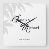 Horloge thème noir et blanc pour mariés (Recto)