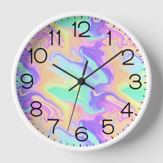 Horloge Tie Dye Swirl Marbre Retro Super (Recto)
