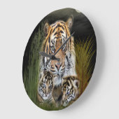Horloge Tigre et ses petits (Angle)