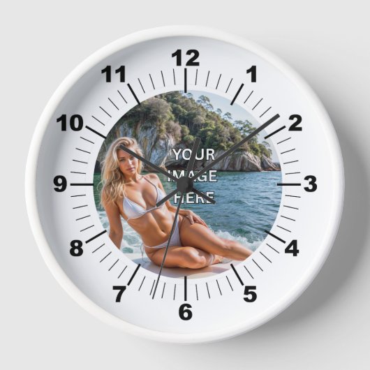 Horloge TIME! ⏰ Custom Wall Clock – Add Your Design (Recto)