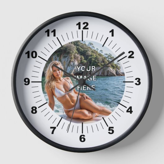 Horloge TIME! ⏰ Custom Wall Clock – Add Your Design (Recto)