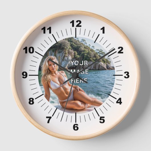 Horloge TIME! ⏰ Custom Wall Clock – Add Your Design (Recto)