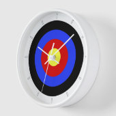 Horloge Tir à l'arc Cible Archer à l'oeil jaune (Angle)