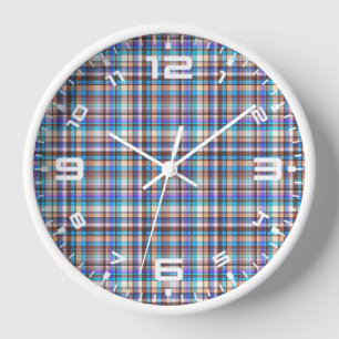 Horloge Tissu à carreaux Imprimé à carreaux Motif-57688