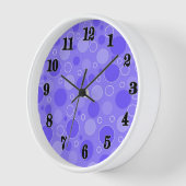 Horloge Tons violets Lilac avec pois en sixtie rétro (Angle)