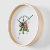 Horloge Tortue totalement adorable avec corail (Angle)