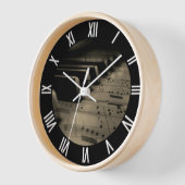Horloge Touches de piano de musique antique (Angle)