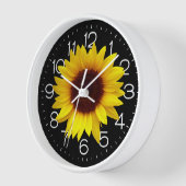 Horloge Tournesol Jaune Noir (Angle)