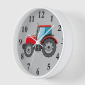 Horloge Tracteur rouge Animé 24h/24 (Angle)