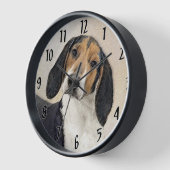 Horloge Treeing Walker Coonhound Peinture - Art original (Angle)