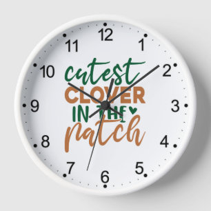 Horloge Trèfle le plus mignon de la parcelle St Patrick-60