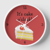 Horloge Tres Leches Flavor Cake OClock thème dessert rouge (Recto)