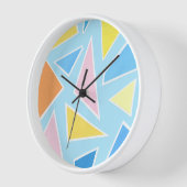 Horloge Triangles pastel sur bleu pâle (Angle)