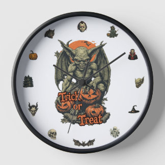 Horloge Trick or treat sur un blanc