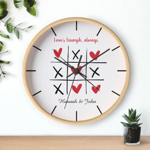 Horloge Triomphe de l'amour Toujours Cœur Rouge Nom de cou