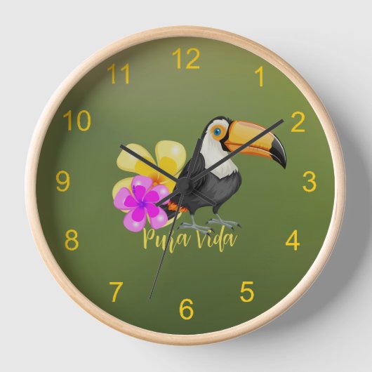 Horloge Tropical Toucan Pura Vida Design (Recto)