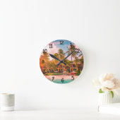 Horloge tropicale ronde acrylique (Maison)