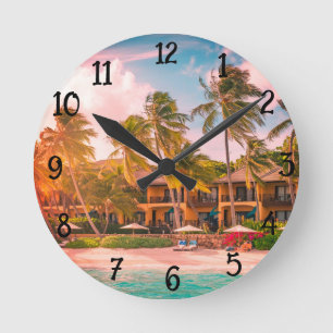 Horloge tropicale ronde acrylique