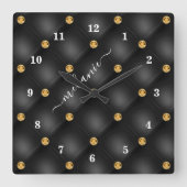 Horloge Tufée Diamond Or Noir avec nom personnalis (Recto)