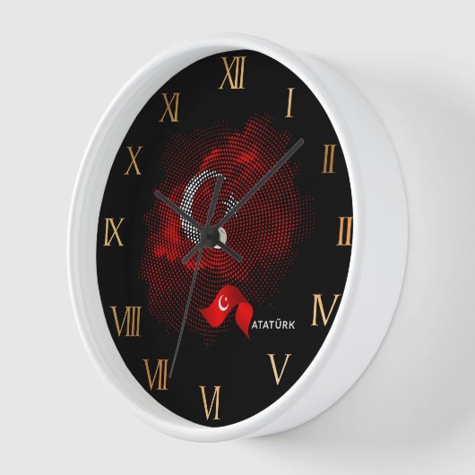 Horloge Turkey flag (Angle)