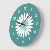 Horloge turquoise à fleurs (Angle)