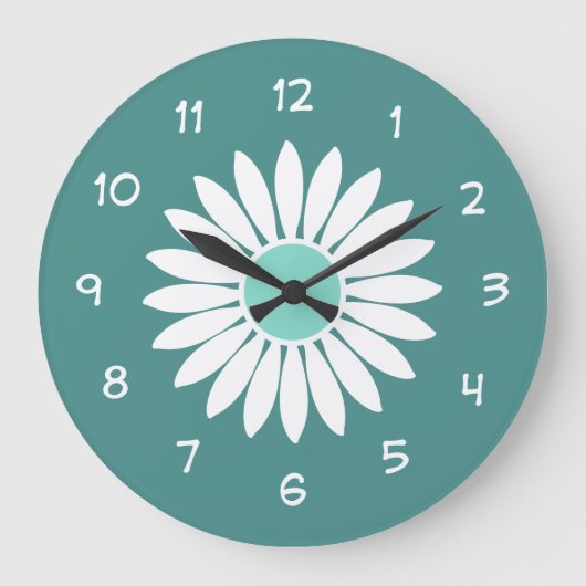 Horloge turquoise à fleurs (Recto)