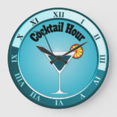Horloge turquoise du bar de l'heure du cocktail (Recto)