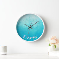 Turquoise ombre mandala breathe wall clock