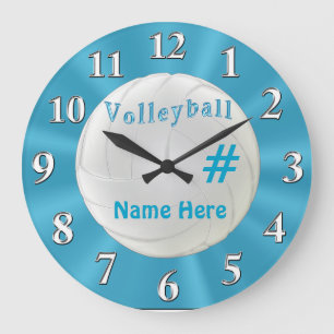 Horloge Turquoise VOLLEYBALL avec NOM et NUMÉRO