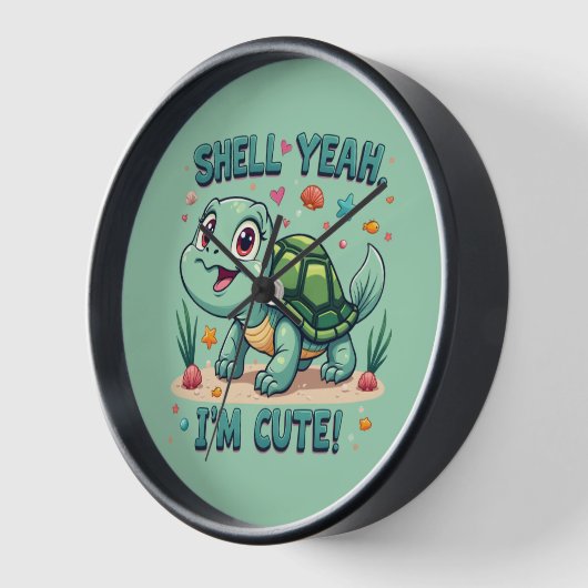 Horloge Turtle Kawaii mignonne avec jeu amusant Océan (Angle)