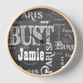 Horloge Typographie Calligraphie Paris France Tour Eiffel (Recto)