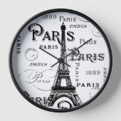 Horloge Typographie Calligraphie Paris France Tour Eiffel (Recto)