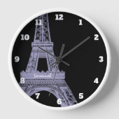 Horloge Typography Calligraphy Paris France Eiffel Tower (Recto)