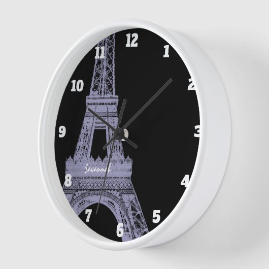 Horloge Typography Calligraphy Paris France Eiffel Tower (Angle)