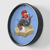 Horloge Tyrannosaurus Rex Boss Assis À Un Bureau. 2 (Angle)