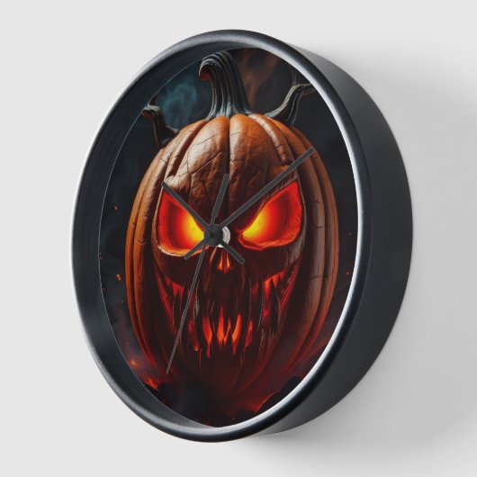 Horloge Ultimate Fiery Pumpkin Horror Clock (Angle)