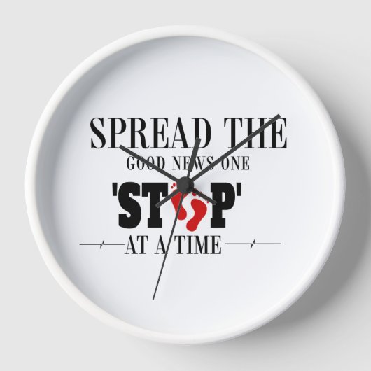 Horloge Un pas à la fois : diffuser les bonnes nouvelles (Recto)