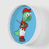 Horloge Un Pitcher De Baseball Pachycephalosaurus. (Angle)