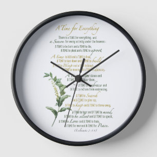 Horloge Un temps pour tout - Ecclésiaste 3: 1-8
