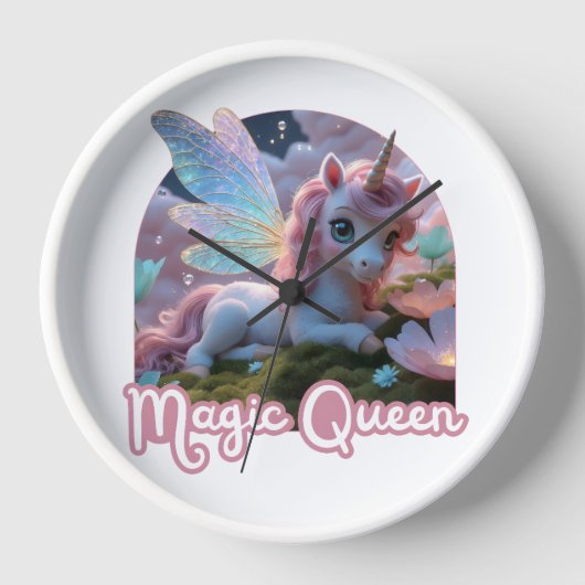 Horloge Une licorne blanche aux ailes (Recto)