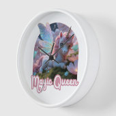Horloge Une licorne blanche aux ailes (Angle)