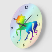 Horloge Unicorne arc-en-ciel (Angle)