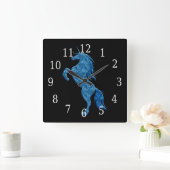 Horloge Unicorne de feu bleu (Maison)