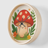 Horloge Unique Illustrated Mushroom Home Decor Clock (Angle)